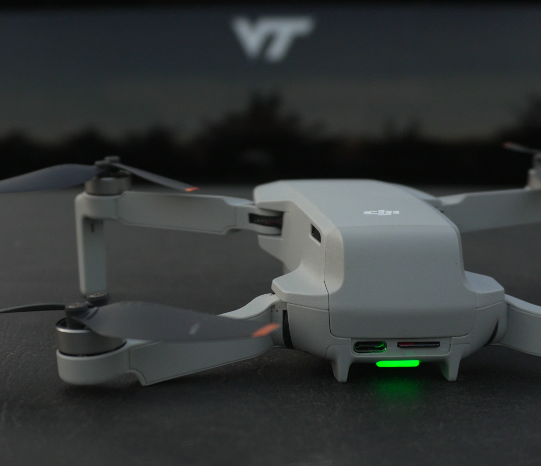 DJI Drone atop Chevy Silverado Truck Bed, VT sticker
