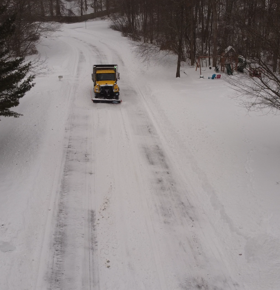 Ledyard Public Works, snow plow during winter storm, 2026