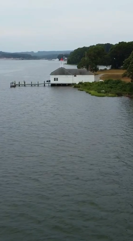 Aerial drone photo of Thames River, Southeastern Connecticut